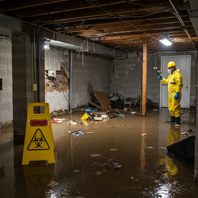 Flooded Basement Electrical Hazard in Hudson, OH Property