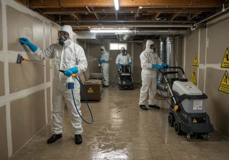 Basement Moisture Removal and Structural Drying process in Hudson, OH